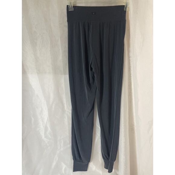 Victoria's Secret Women's XS Ribbed Drawstring Joggers Gray/Black Pockets - Picture 2 of 5